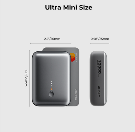 Aukey PB-Y55 20W USB C PD USB QC3.0 SCP 10000mAH Mini Power Bank