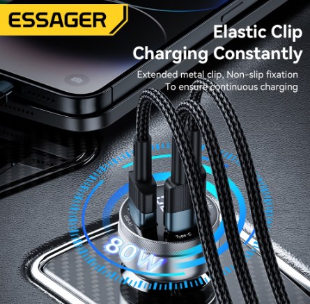 Essager 80W Car Charger USB Type C PD Fast Charging Phone Quick Charge