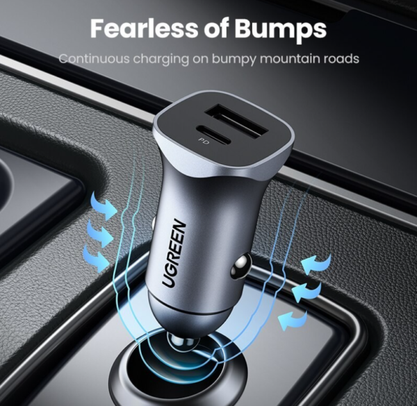 UGREEN PD30W SCP22.5W Car Charger Dual Port Fast Charging 30W